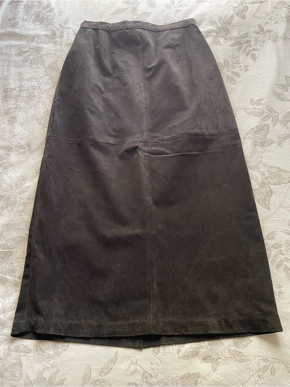 Vintage Black Leather Midi Skirt Small Chic Classic Preppy 90s Vamp Western Goth